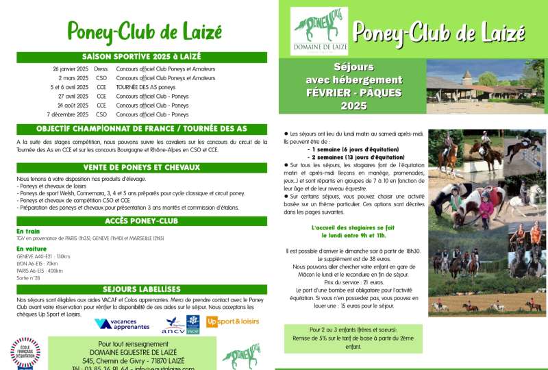 Séjour équitation - 12 ans, STAGE CLASSIQUE