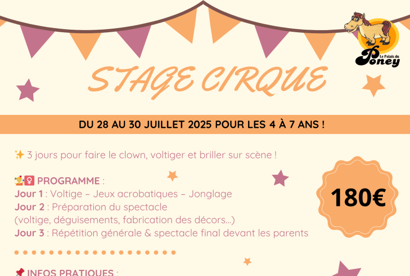 Stage Cirque au Palais du Poney
