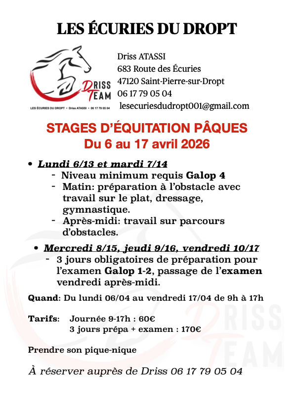 Stage Pâques