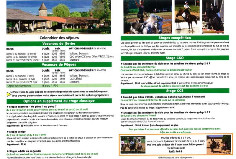 Stage passage d'examen fin avril